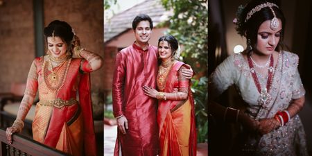 Pretty Kerala Wedding With The Bride In A Jewel-Tone Saree