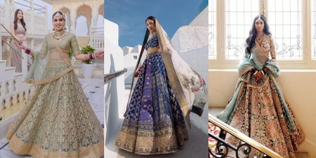 Most Offbeat & Unique Sabyasachi Lehenga Colours Spotted On Real Brides