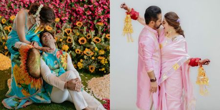 Cutest Colour Coordinated Haldi Outfits For Couples!