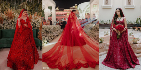 These Brides Are Proof That Red Monotone Lehengas Are Timeless!