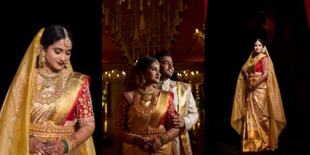 Temple-Inspired Telugu Wedding With A Bride In Classic Red & Gold
