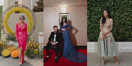 Delhi Wedding With Some Chic Outfits Designed By The Bride!