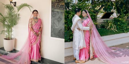 Mumbai Wedding With A Beautifully Customised Modern Nauvari Saree