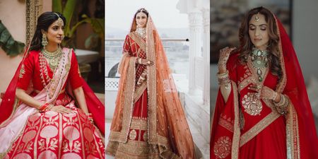 Eye-Catching Second Dupatta Colours & Options To Complement a Red Lehenga!