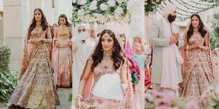 Delhi Anand Karaj With An Ethereal Bride A Customised Anamika Khanna Lehenga