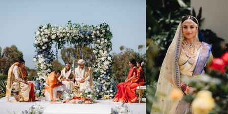 San Diego Wedding With A Beautifully Customised Saree From Kanchipuram