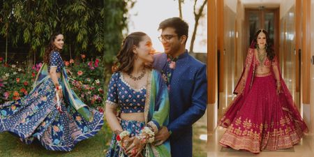 A '2 States' Delhi Wedding With 2 Self-Designed Bridal Lehengas!