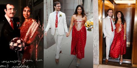 This Bride Turned Her Mom’s Saree Into A Corset Skirt Set & We’re Obsessed!