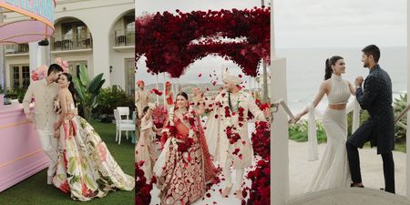 A 100-Carat Emerald Necklace, Gucci Haldi, & Chanel Sangeet For This Stunning Clifftop Wedding!