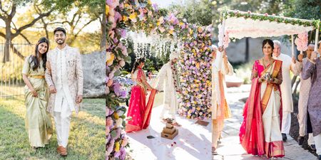 An NRI Wedding With A Double Saree Drape That Stole The Show!
