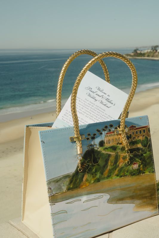 Welcome hamper arranged for destination wedding guests