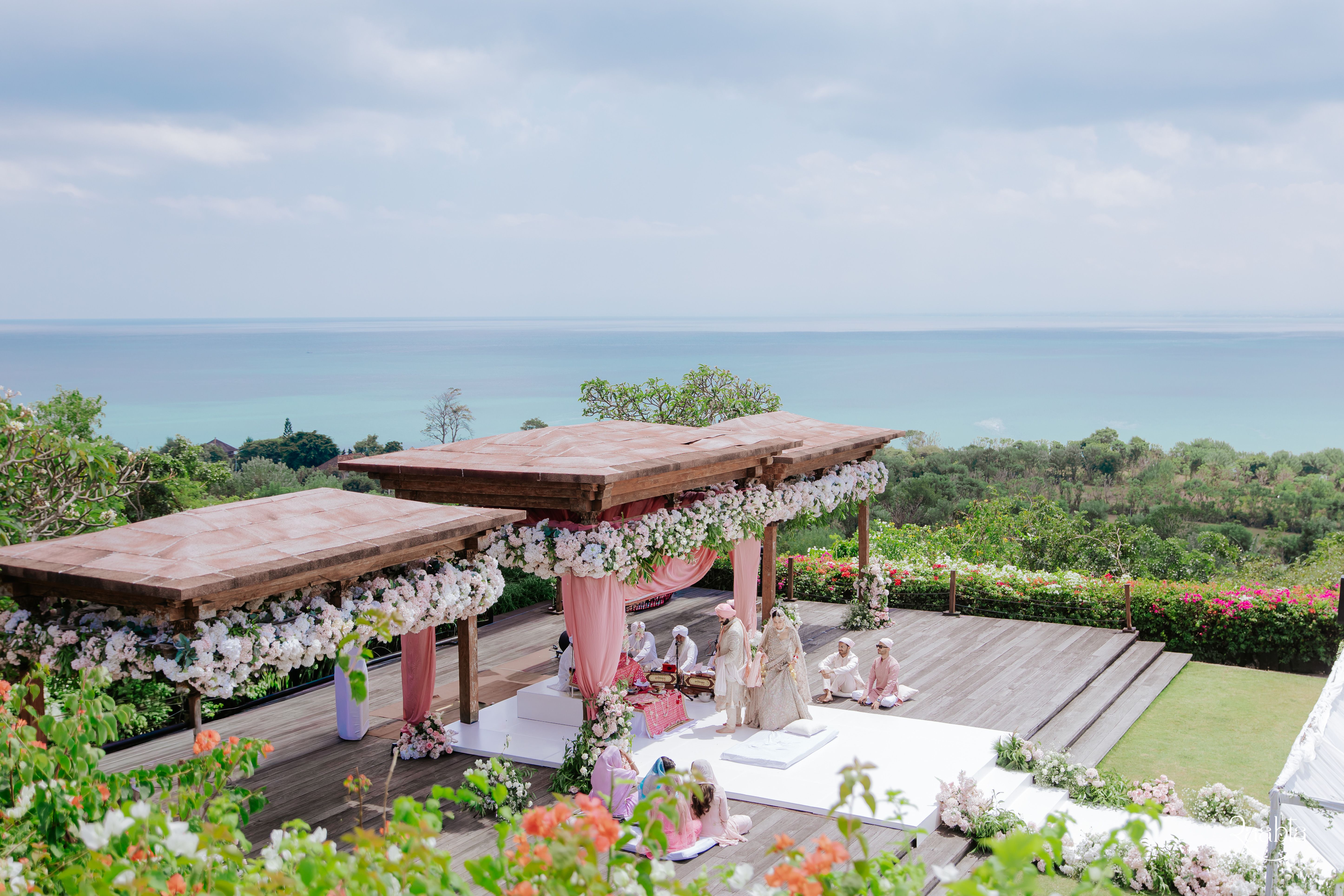 Wedding celebration inside a venue