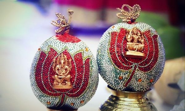 Trending: Embellished Coconuts at South-Indian Weddings!