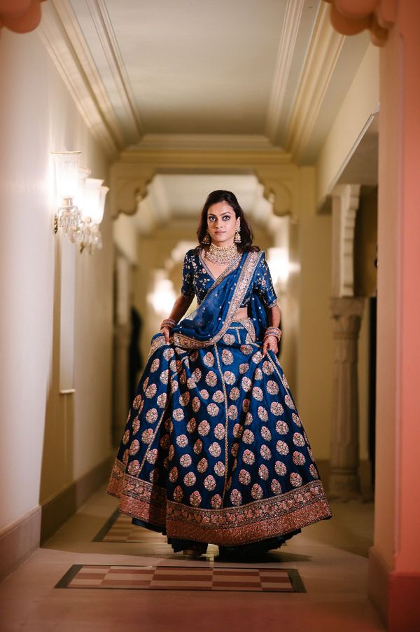 Sabyasachi hotsell blue lehenga