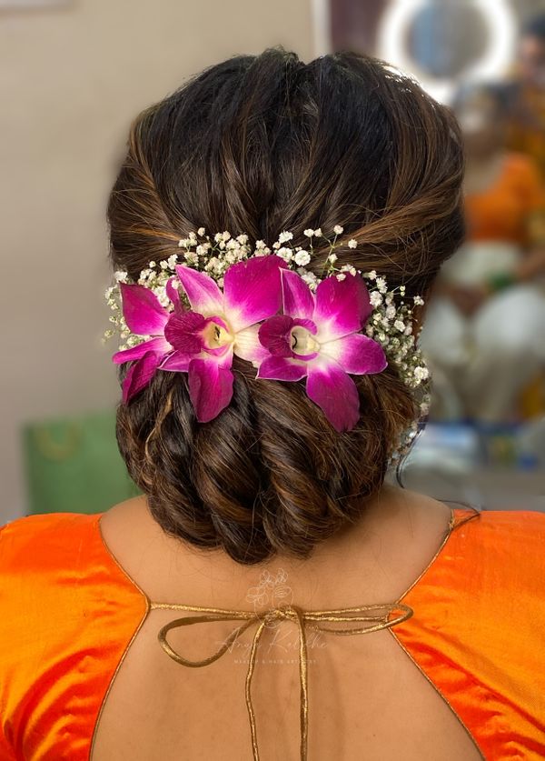 GFV012  Red and Gold Color Spray Gypsy Flower Veni and Bunch for Bridal  Elegant Hairstyle