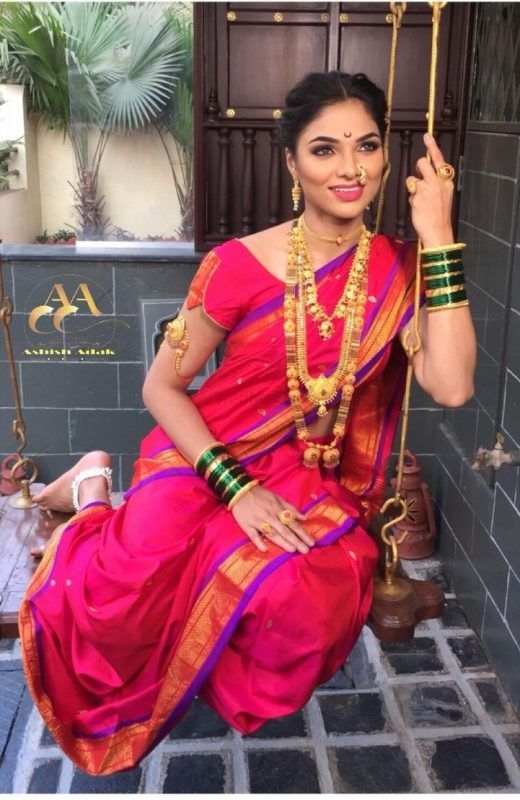 20 Most Beautiful Nauvari Sarees On Maharashtrian Brides Wedmegood