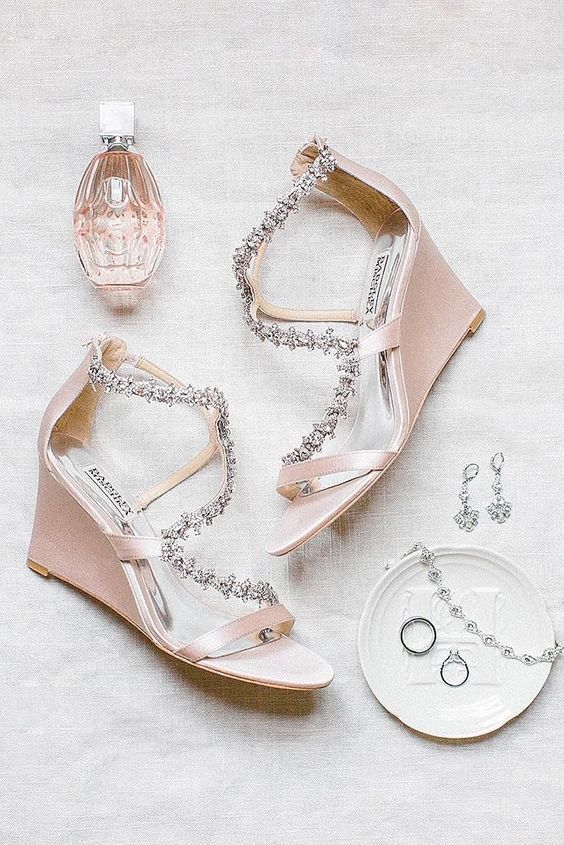 Blush | Designer sangeet sandals with clear heels – aroundalways
