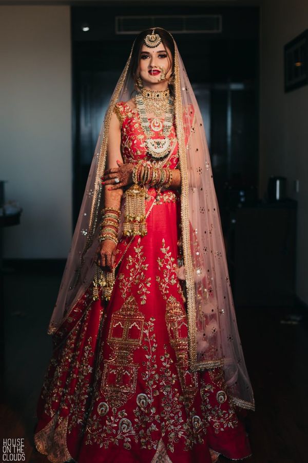 Buy Indian Outfits - Red And Pink Designer Embroidery Wedding Lehenga Choli