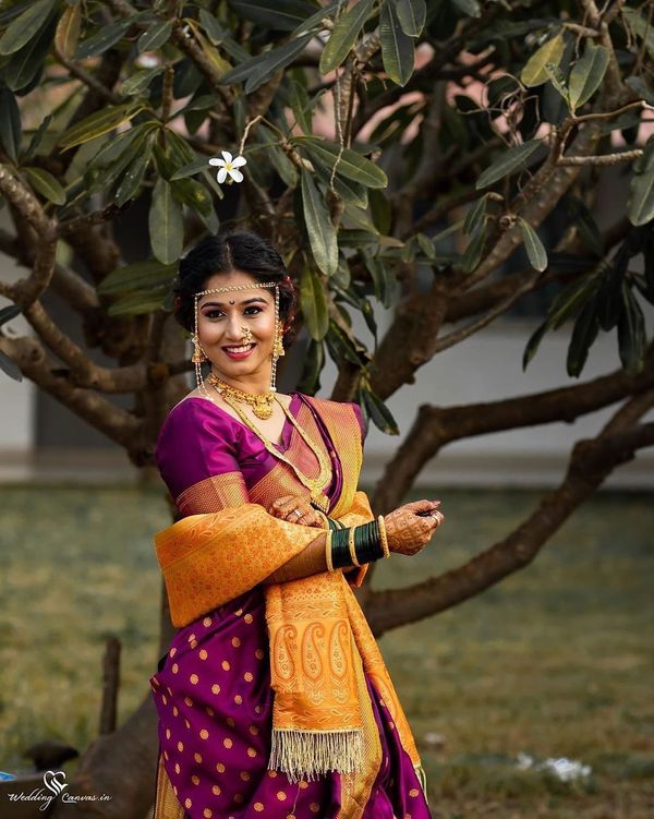 wedding Border MANINI'S Nauvari Rajlaxmi Bridal Nauvari Readymade Saree,  With blouse piece, 9 m at Rs 6850/piece in Pune