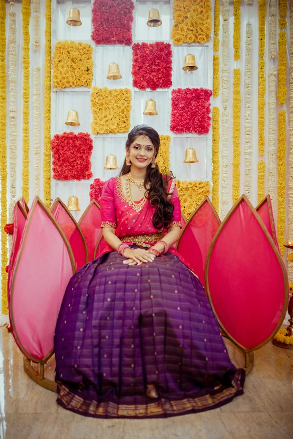 Beautiful actress varshini Sounderajan wearing traditional apttu langa voni  Outfit  Firoz design studio 20220115