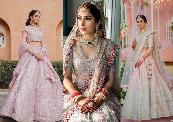 Powder pink shop bridal lehenga