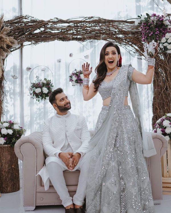 Light Grey Wedding Wear Lehenga Choli – Desi Diva Fashion