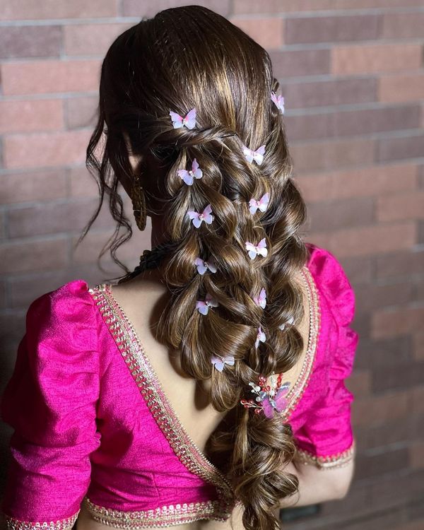 6 cute hairstyle for open hair || easy hairstyle | gorgeous hairstyle |  hairstyle for lehenga - YouTube
