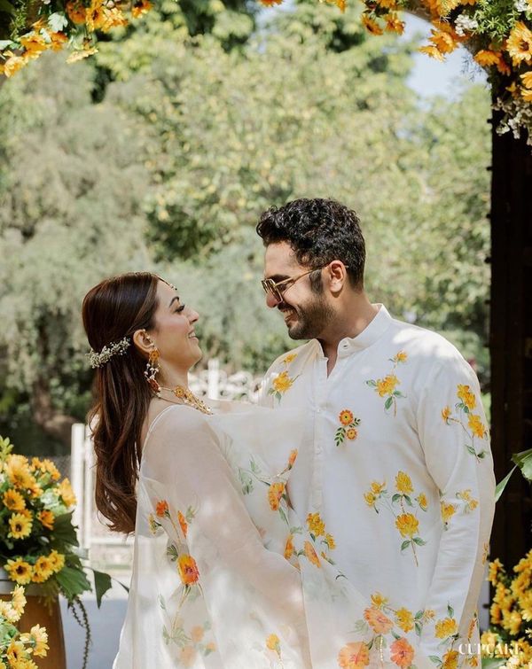 Cutest Colour Coordinated Haldi Outfits For Couples WedMeGood