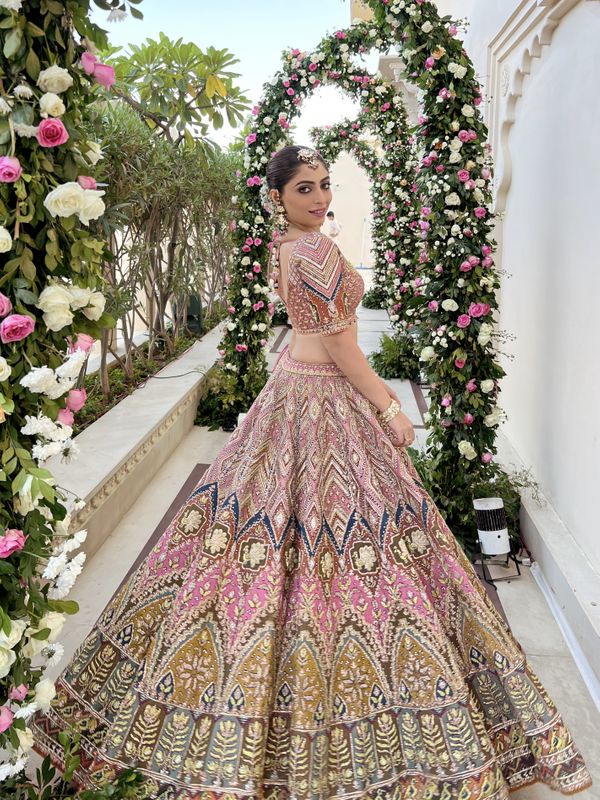 New Exclusive Embroidered Bridal Lehenga Choli Pink Color DN 1962