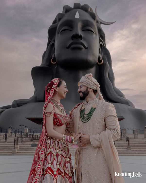 Sunrise wedding ceremony at Adiyogi in Coimbatore