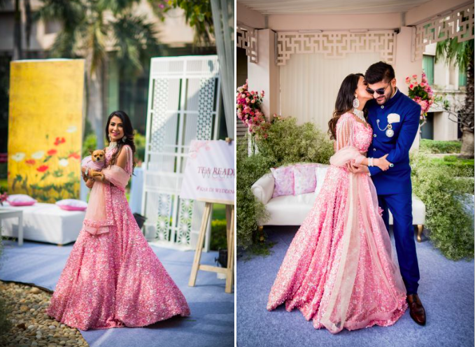 baby pink gown for engagement
