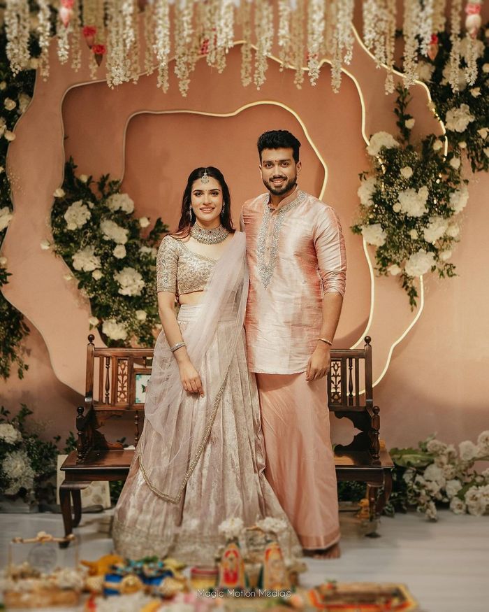 pink bride and groom dress colour combination Stunning Pink Wedding Dress: A Bride Breaks Tradition in Style