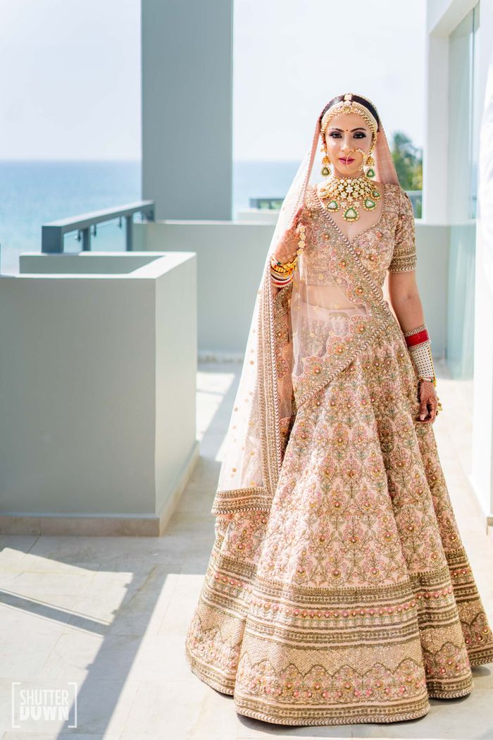 Buy Multi-color Embellished Green Lehenga Choli Bridal Wear – Nameera by  Farooq