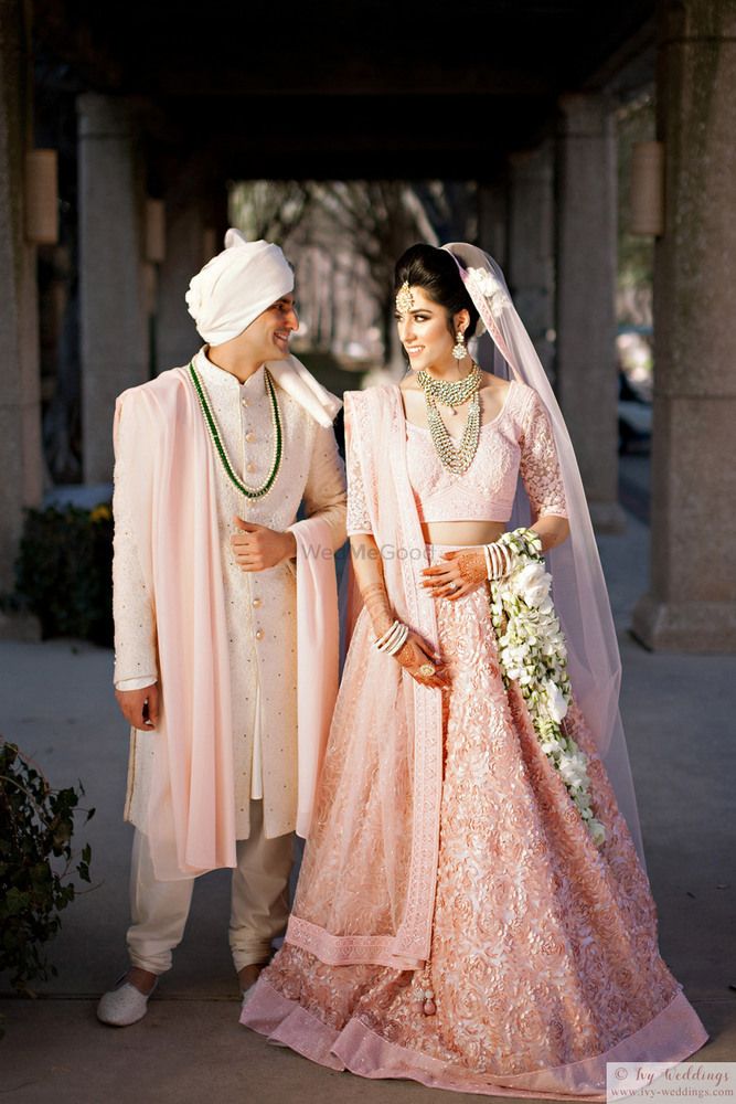 lehenga matching groom dress