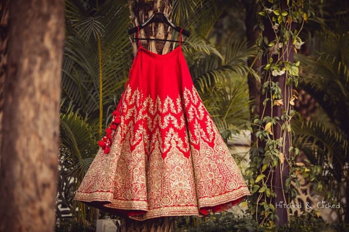 Red Embroidered Velvet Bridal Lehenga Choli 2279LG08