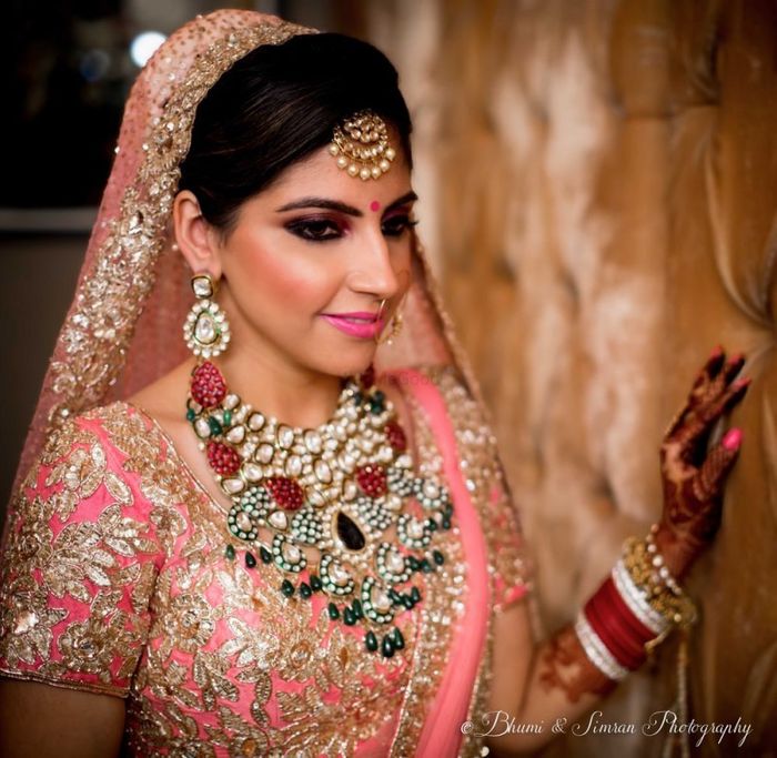 Multicoloured And Cream Coloured Lehengas With Jewellery | Indian bride,  Bridal lehenga, Beauty women