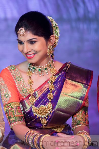 Wedding Edit: Royal Golden Purple Kanjivaram Silk Saree – Zari Banaras