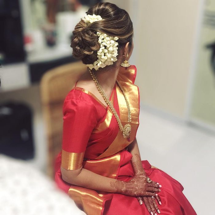 30+ Creative And Modern Ways To Style The Traditional Gajra On Your Wedding Day! | WedMeGood 30+ Creative And Modern Ways To Style The Traditional Gajra On Your Wedding Day! | WedMeGood