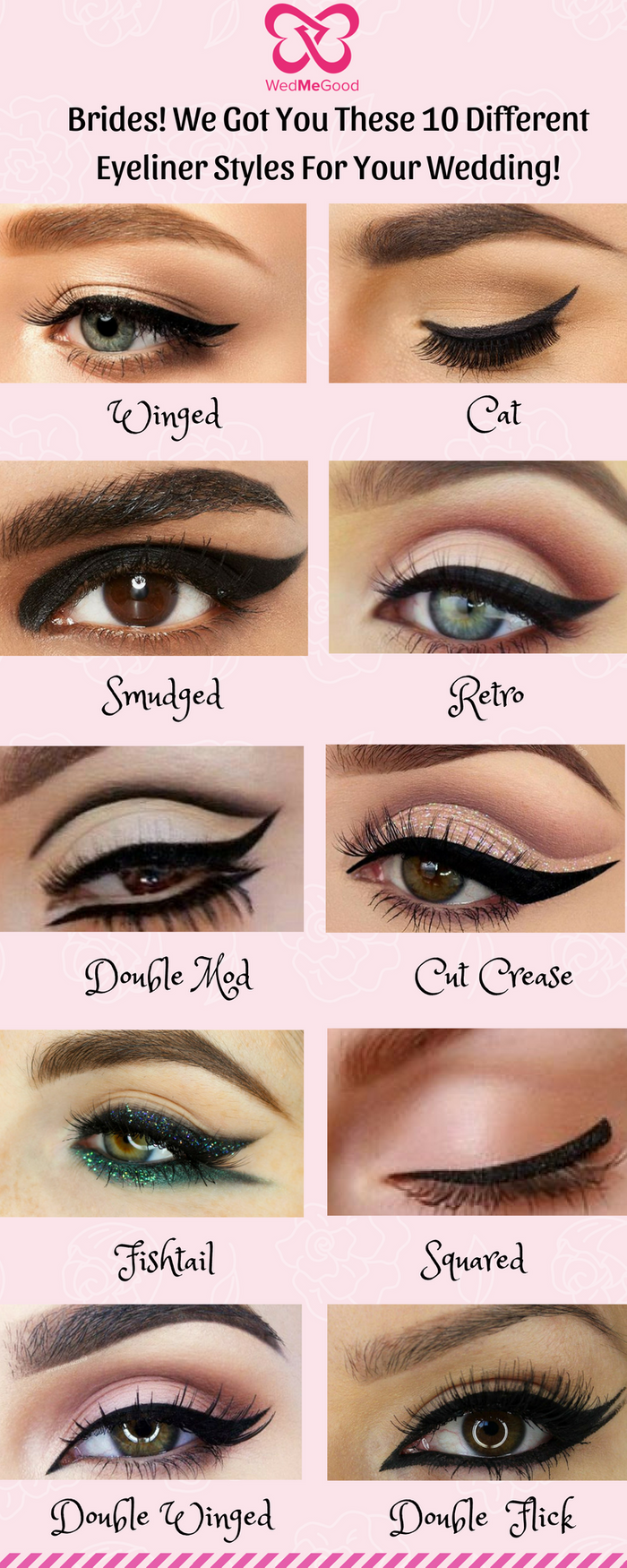 it Winged or a Cat Eyeliner! We Got You These 10 Different Eyeliner Styles for Your Wedding! | WedMeGood