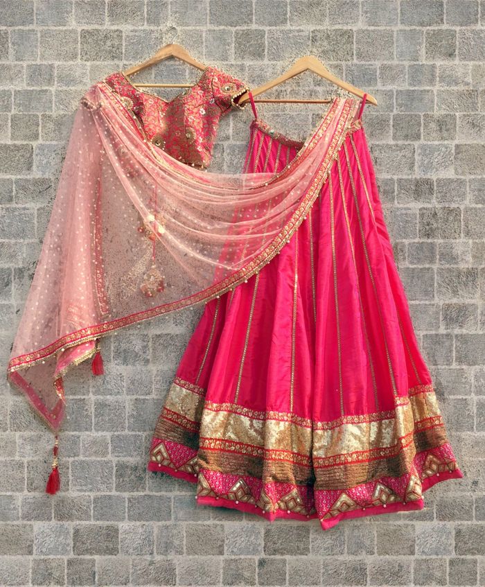 Buy Pink Lehenga Choli with Hand Embroidery - Upto 20% Off