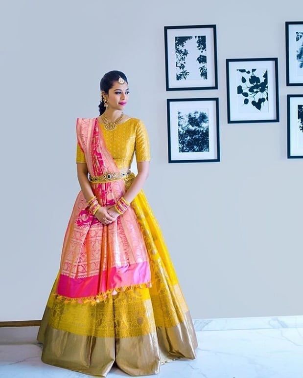 Chanderi yellow Ladies Designer Lehenga, New Collection, 2.5 Meter at Rs  1649 in Surat