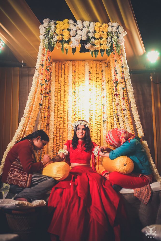 coral bridal lehenga