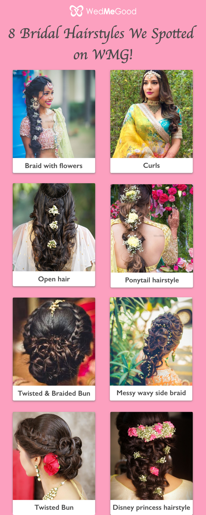 From Soft Curls To Disney Princess Hairstyle We Spotted These Pretty  Bridal Hairstyles on WMG  WedMeGood