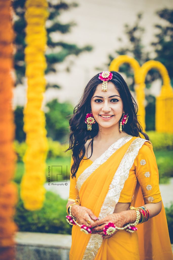 Bride-To-Be, Sonarika Bhadoria Stuns In A Yellow-Hued Pre-Draped Saree With  Pearl Blouse At 'Haldi'