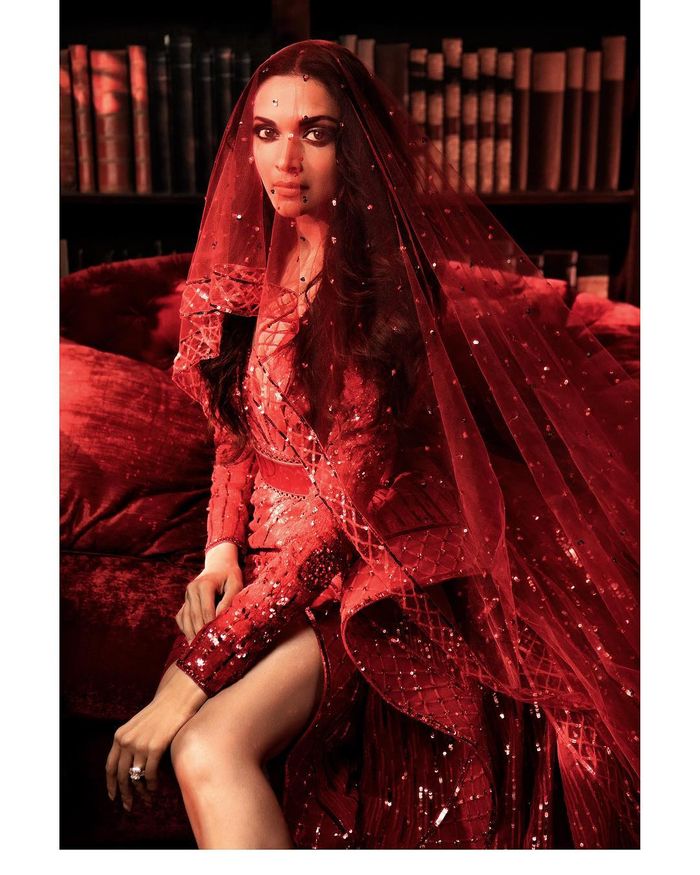Deepika Padukone Wears a Deep Red Zuhair Murad Gown at Her Wedding Reception  And Makes For a Sexy Bride See Pics  Indiacom