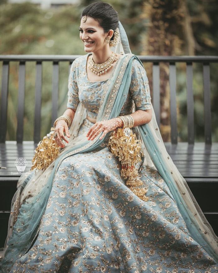 Indian Bridal Wear - Modern Red & White Lengha | Statement Blouse