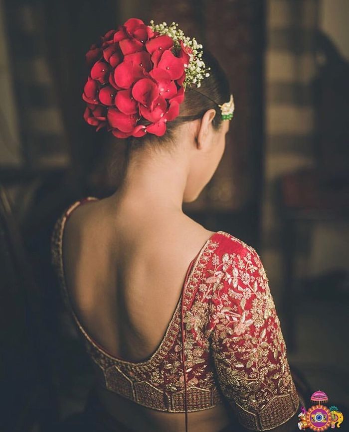 Red Rose Hair Bun Gajra Bollywood Style Reusable Bun Flower - Etsy