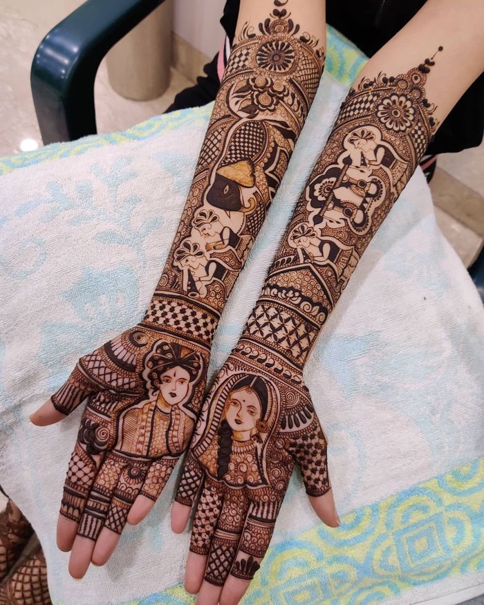 Amazing Portrait Mehndi Designs By @mahendi_arts_by_mayuri Download the K4  Henna App. LINK IN BIO ! 👆👆 #henna #hennafun #hennaart… | Instagram