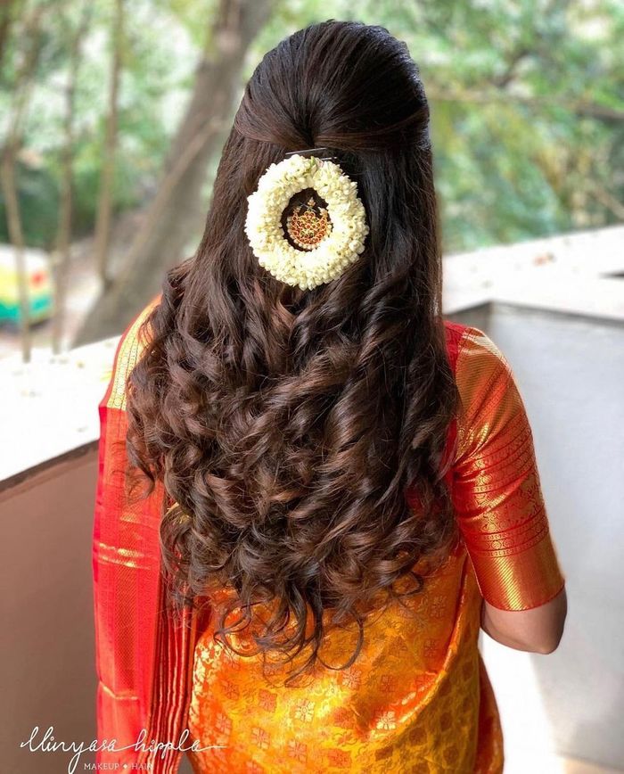 Hairstyle ideas for Indian Brides  Flowers in a hair  Messy hair buns   Mehendi hairs  Engagement hairstyles Indian hairstyles Bridal hairstyle  indian wedding