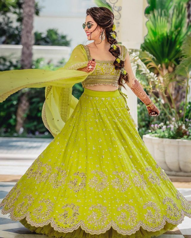 The Prettiest Lime Green Lehengas We Spotted On Brides Wedmegood